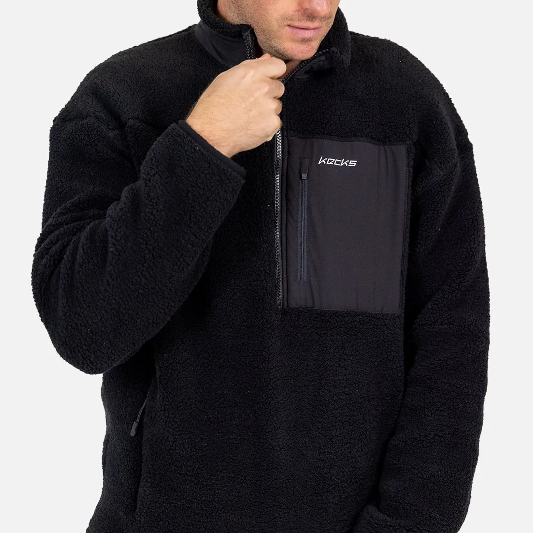 Black Sherpa 1/4 Zip Fleece