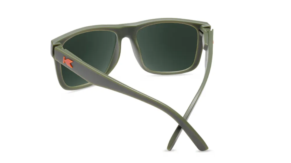 Knockaround Torrey Pines Matte Army Green Frame - Aviator Green Lens - Polarized Sunglasses