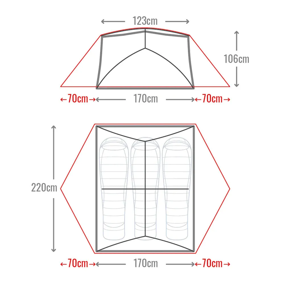 Mont Moondance EX Tent Sahara - 2-3 Person 3-Season 2.3kg Hiking Tent