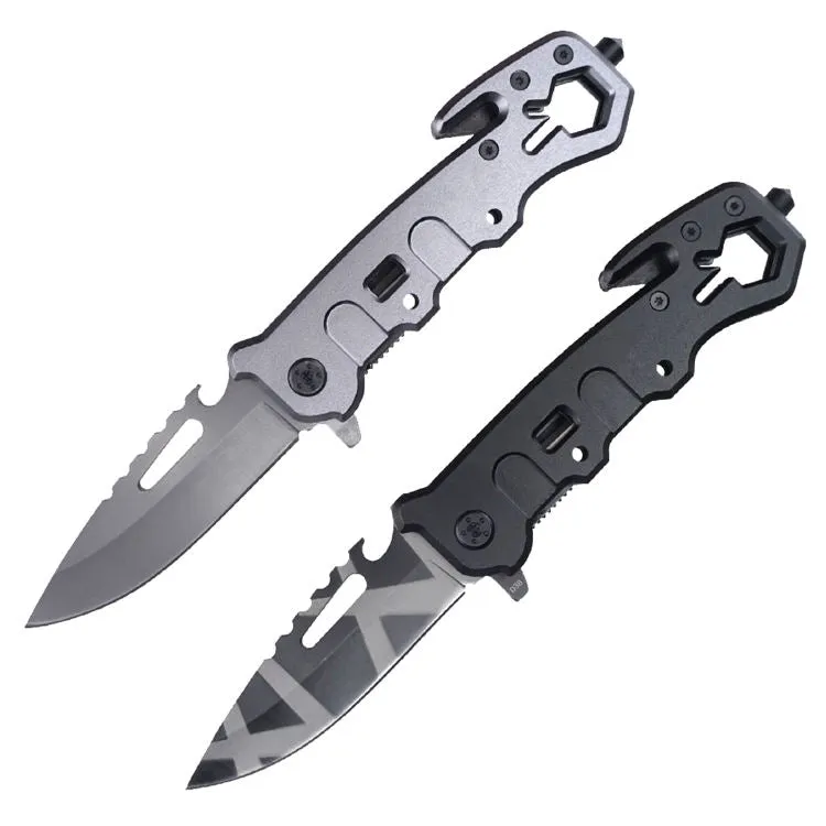 Titanium Multifunction Folding Pocket Knife Tactical Survival Tool Hunting Hiking Self Defense Rescue Outdoor Knife Wrench