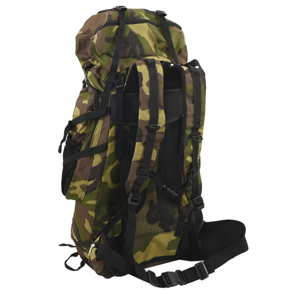 vidaXL Hiking Backpack Green Camouflage 80 L Oxford Fabric